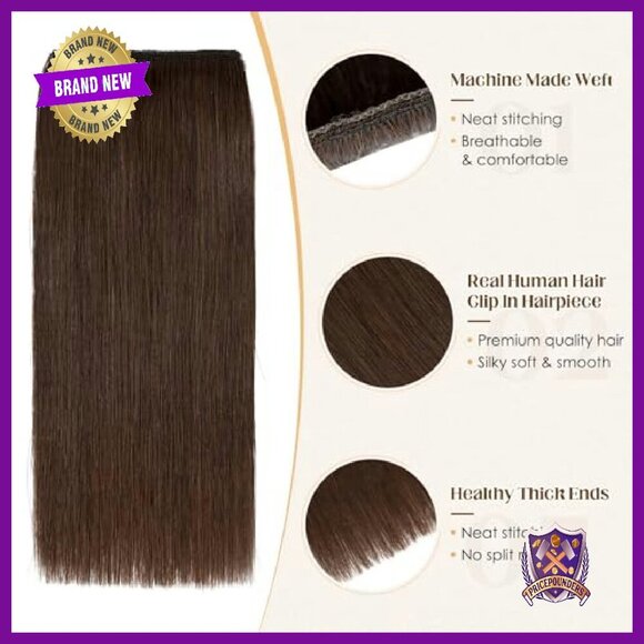 Human Hair Clip-In Extensions 4PC Set for Volume & Thinning Hair main image 6